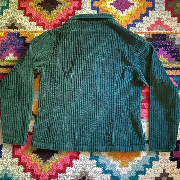 Woolrich Wide Wale Corduroy Zip Up Dark Green Jacket - Picture 4 of 4